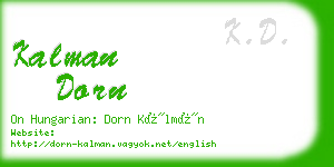 kalman dorn business card